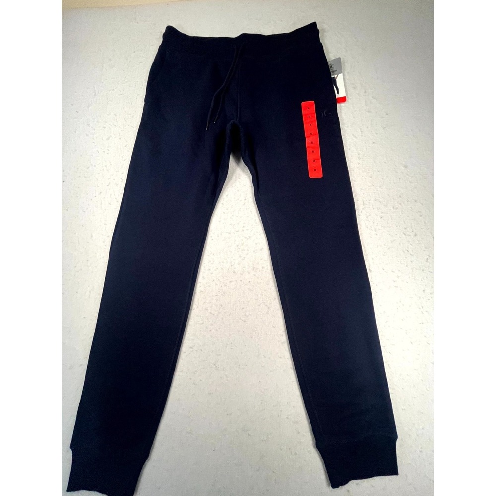 Hurley Sweatpants Mens Medium Navy Blue Mid Rise Tapered Leg Drawstring Training